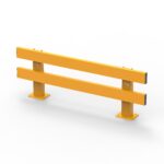 Yellow safety barrier on a white background.