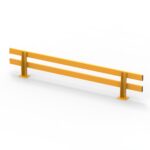 Yellow safety barrier for industrial use.