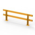 Yellow safety barrier on a white background