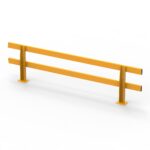 Yellow safety barrier for protection and visibility.