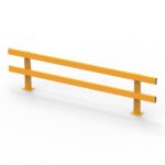 Yellow safety barrier on a white background.