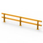 Yellow safety barrier with reinforced posts