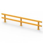 Yellow safety barrier with two horizontal beams
