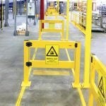 Warehouse safety barriers, forklift safety barriers, mezzanine pallet gates