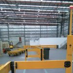 Warehouse safety barriers, forklift safety barriers, mezzanine pallet gates