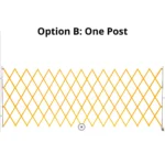 Expandable barrier between wall and mounting post
