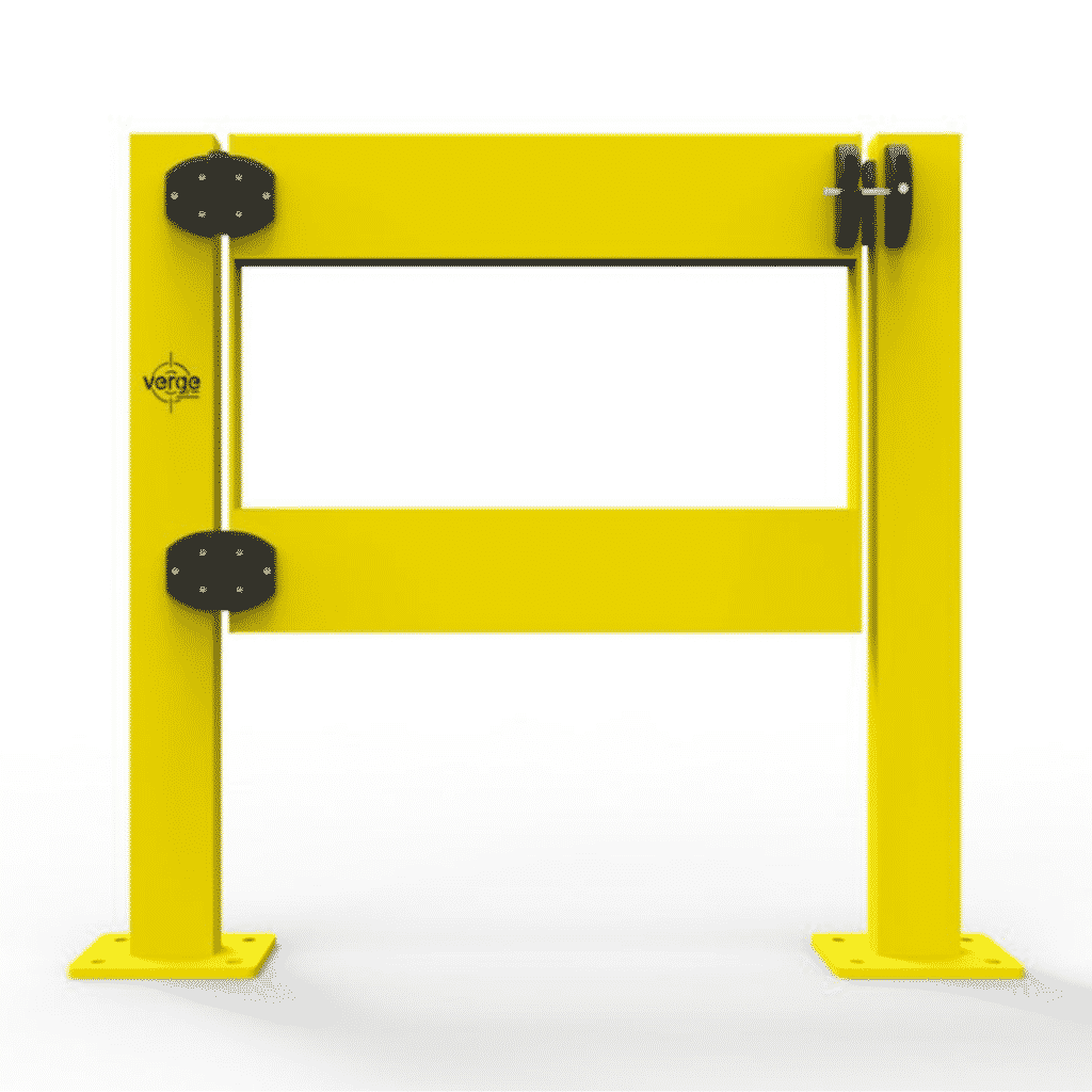 Bright yellow safety barrier for construction sites.