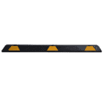 Black speed bump with yellow warning markers