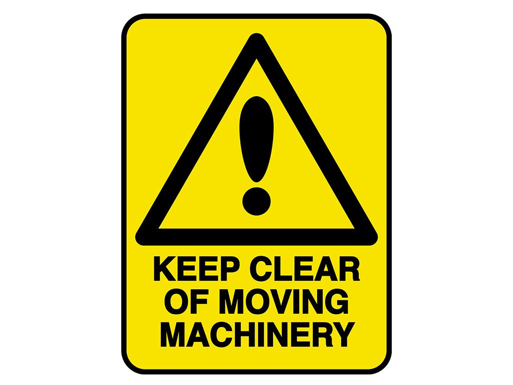HV604 - VERGE HAZARD SIGN – KEEP CLEAR OF MOVING MACHINERY
