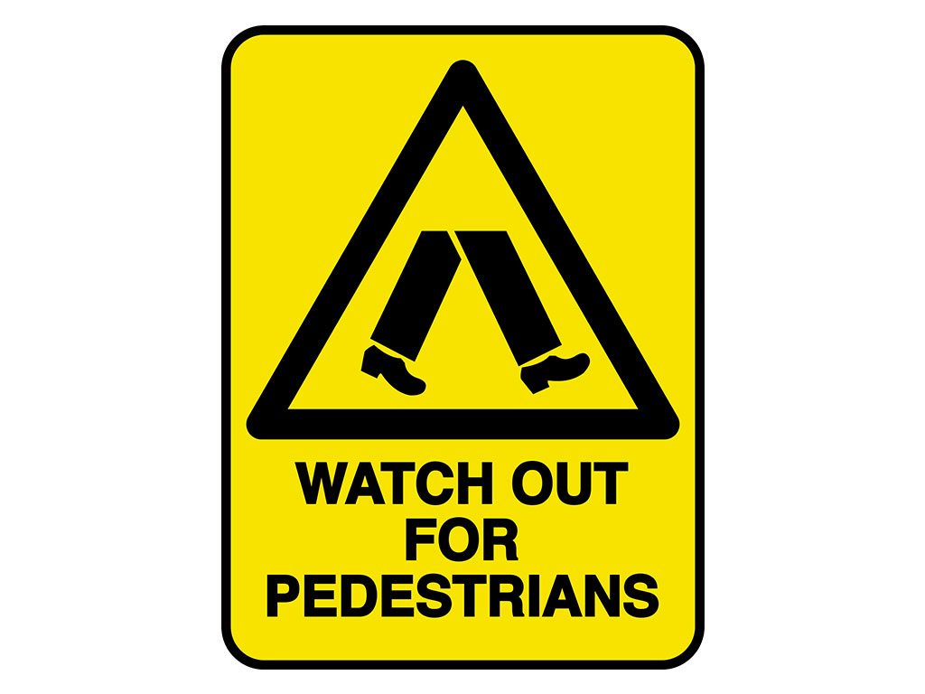 HV602 - VERGE HAZARD SIGN – WATCH OUT FOR PEDESTRIANS
