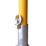 Yellow pole with padlock attachment.