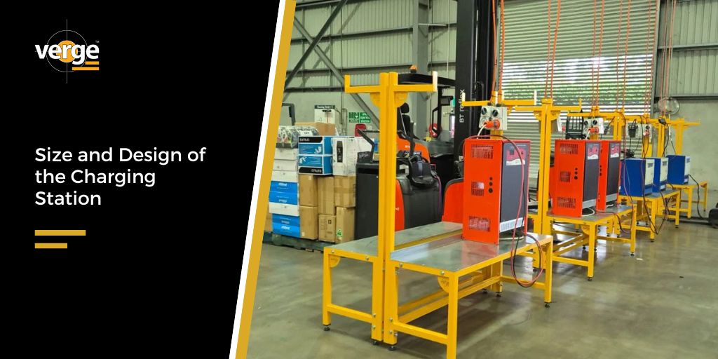 Detailed view of charging station design and layout.