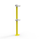 Yellow vertical pole with mounting brackets