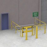 Yellow safety barriers at driver safety zone
