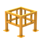 Yellow metal frame structure for industrial use