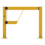 Yellow safety gate for secure access control.