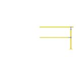 Yellow safety railing for construction site