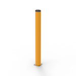Bright yellow vertical pole on a white background.
