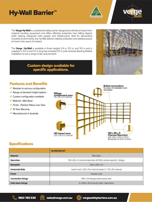 Hy-Wall Barrier for safety in industrial environments.