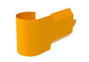 Bright orange abstract tube shape design.