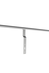 Metal bracket supports a horizontal pole.