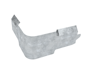 Metal bracket with a curved design