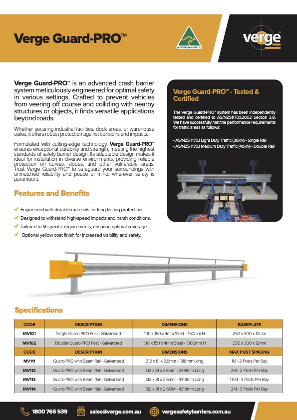 Verge Guard-PRO crash barrier system overview