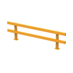 Yellow safety barrier for road protection.