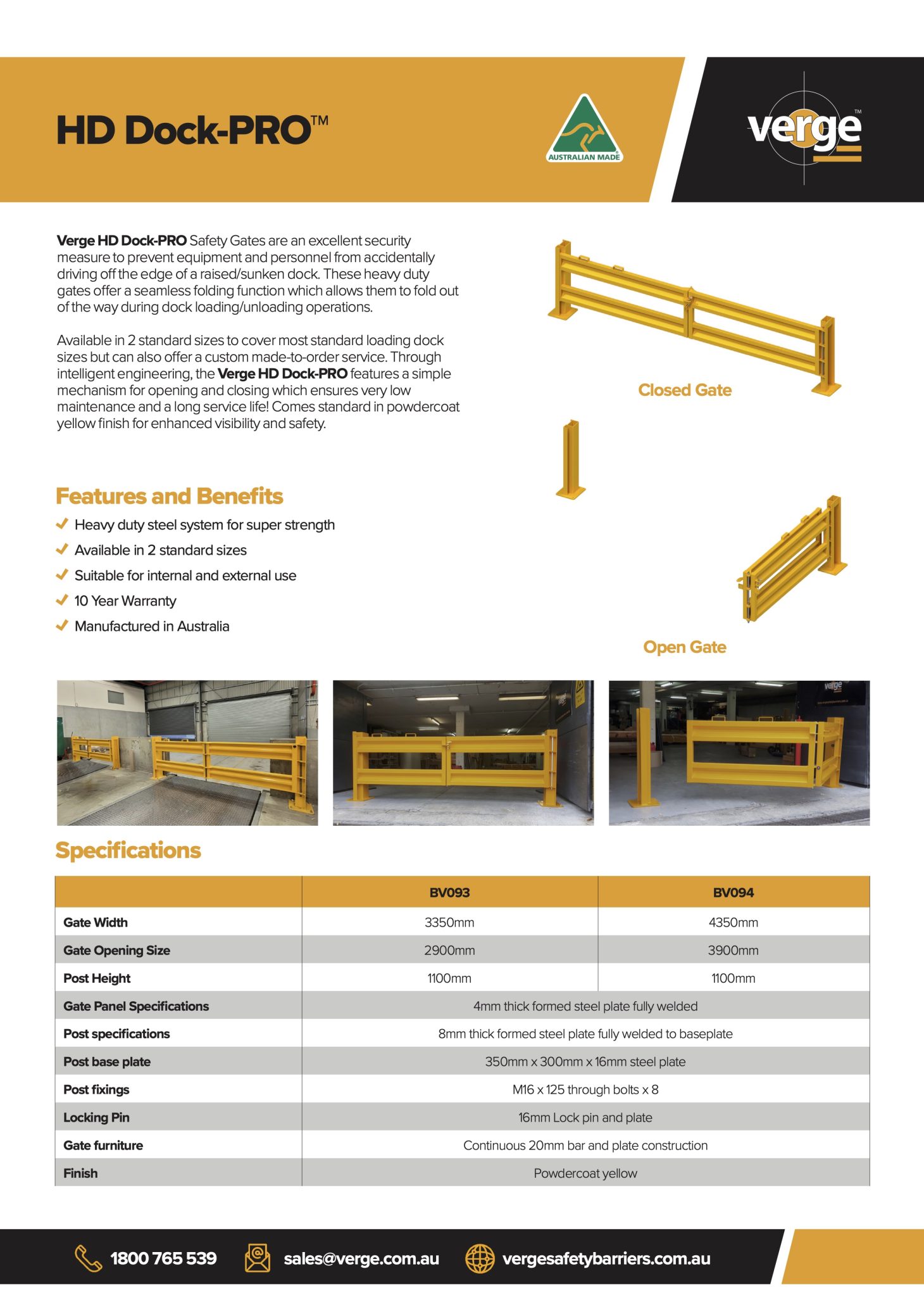 Dock Safety Gates for Loading Docks - Verge Dock-PRO™