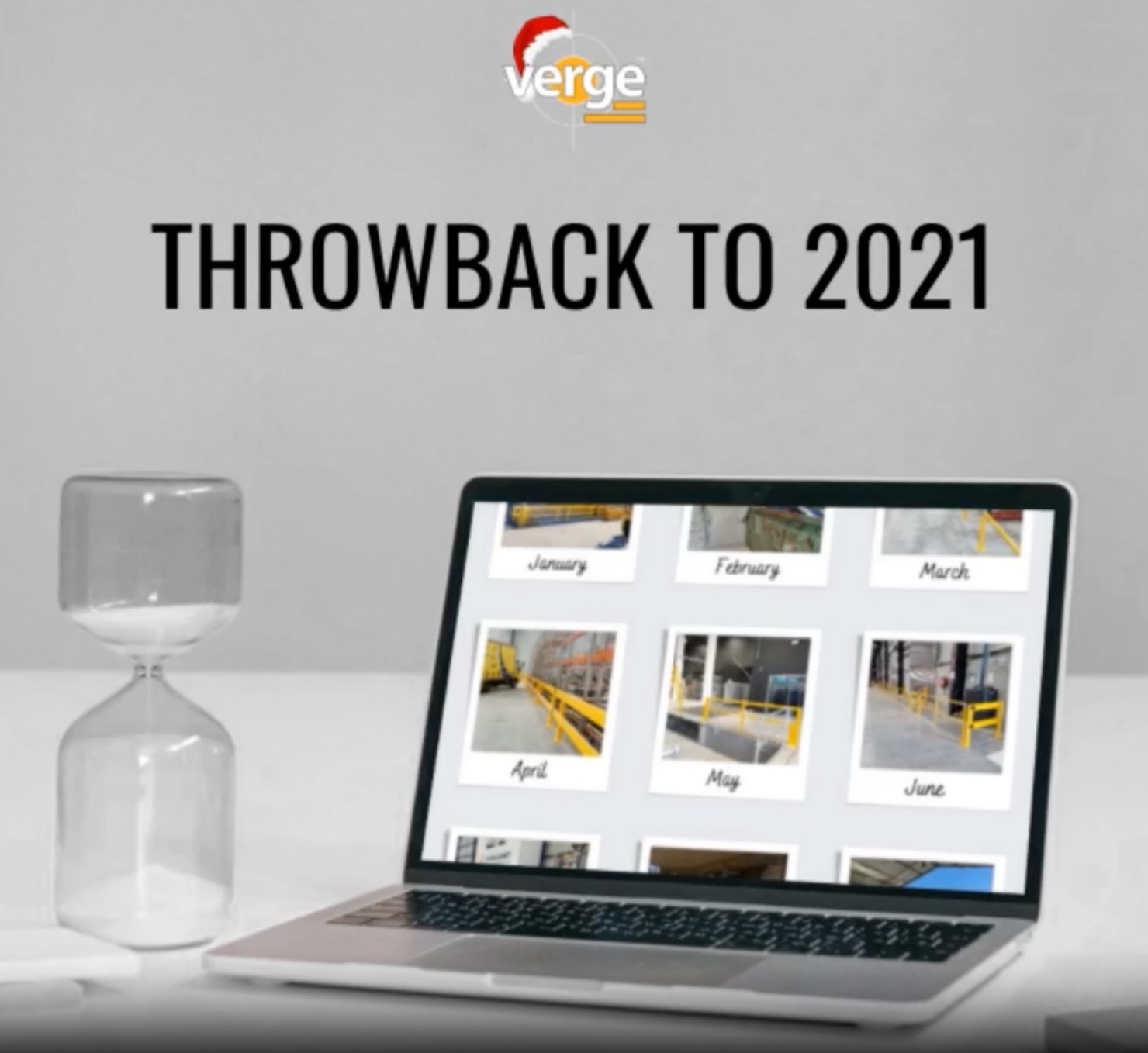 2021 recap with monthly highlights on laptop