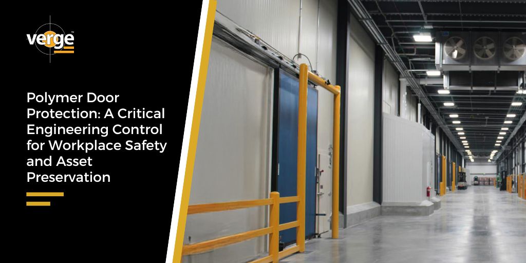 Industrial warehouse corridor with polymer door protection barriers