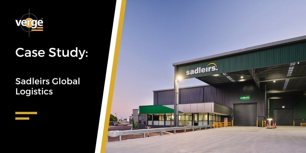 Sadleirs logistics warehouse exterior at dusk