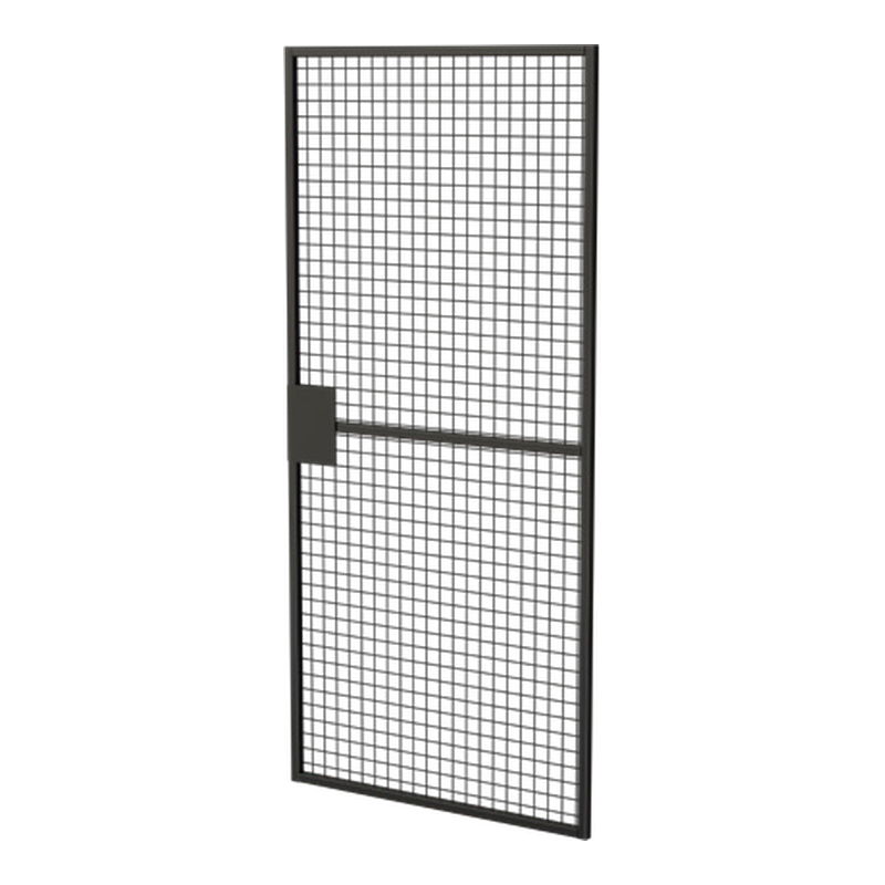 Black metal mesh security screen door panel