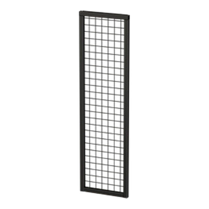 Black metal mesh panel with rectangular frame