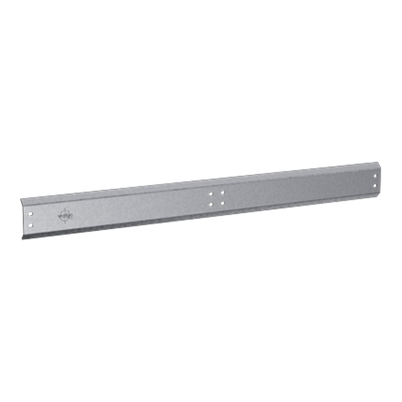 Long galvanised steel mounting bracket with holes