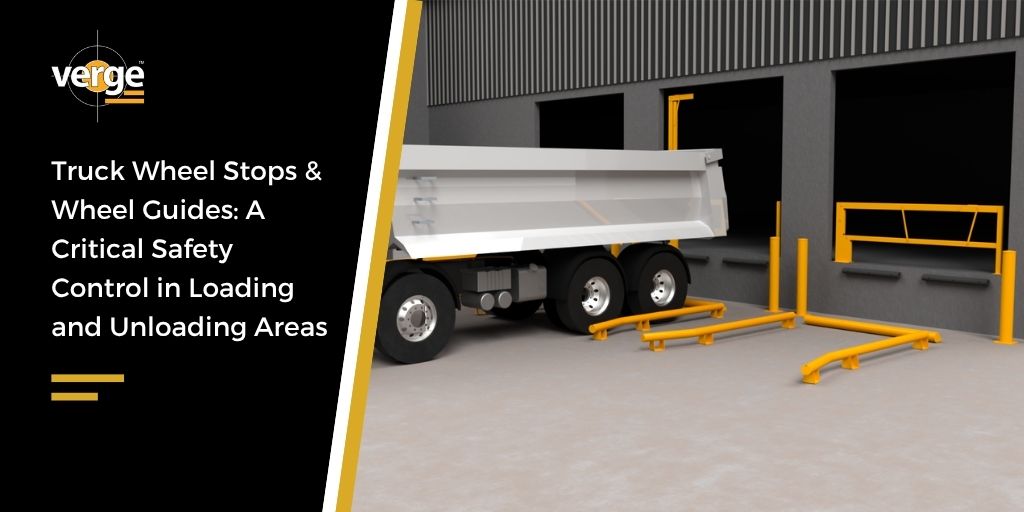 Truck wheel stops and guides at loading dock