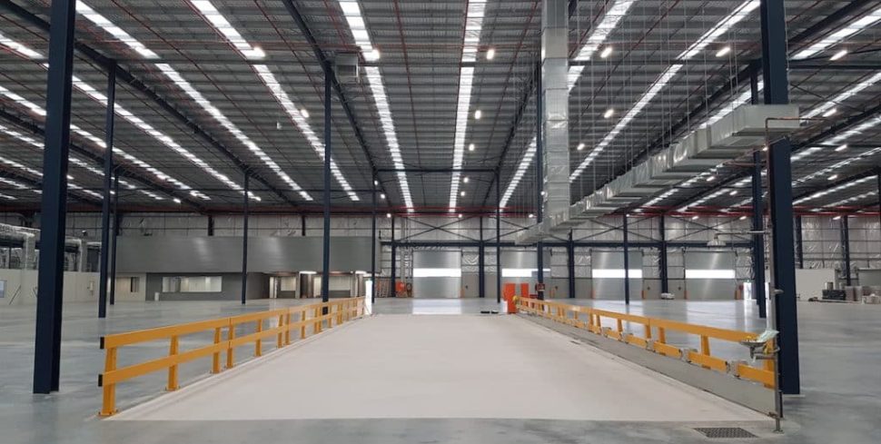 New warehouse. Taylor constructions. verge safety barrier installation